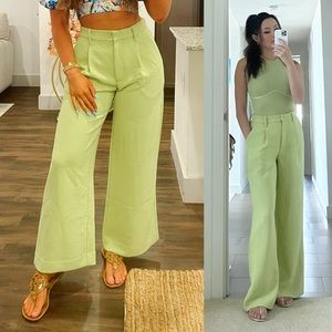 Abercrombie and Fitch Wide Leg Pants Lime Green